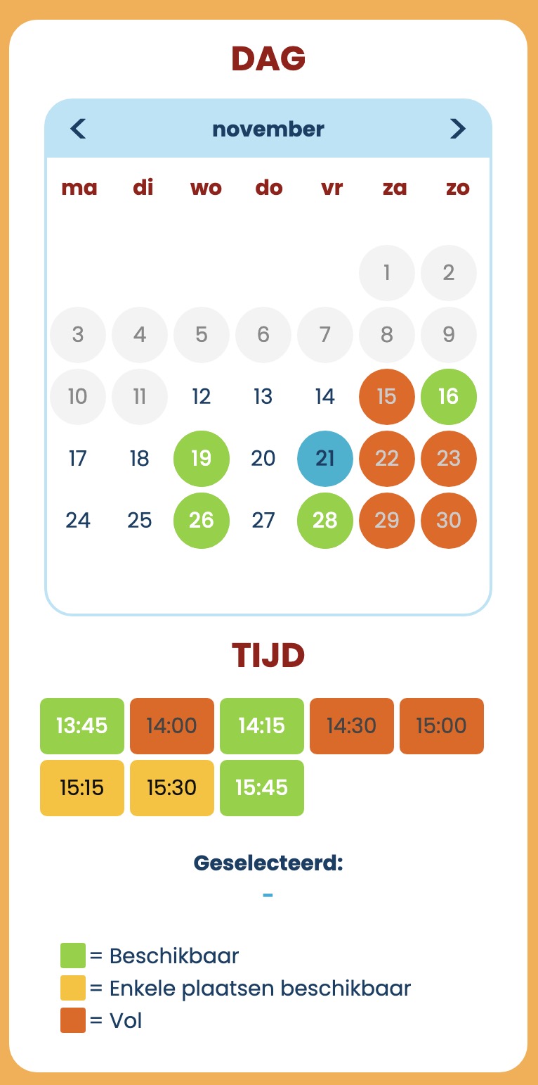 Timeslots ticketshop