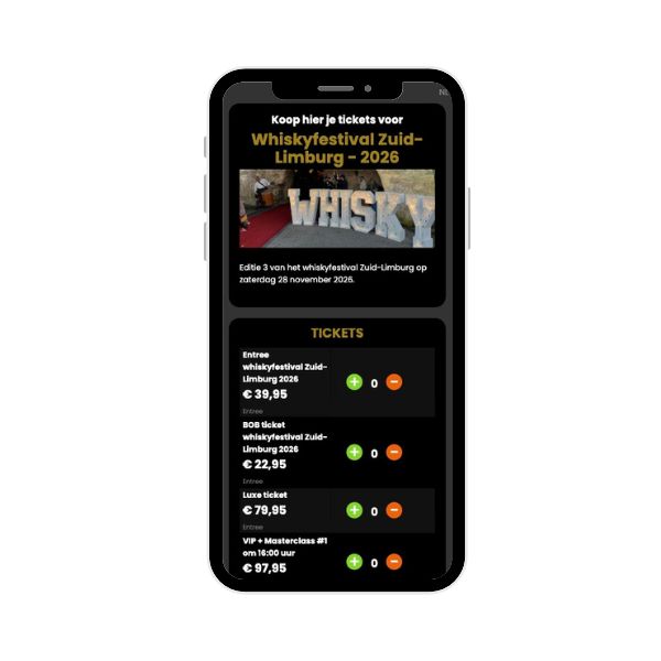 Tickets verkopen voor Whisky proeverij