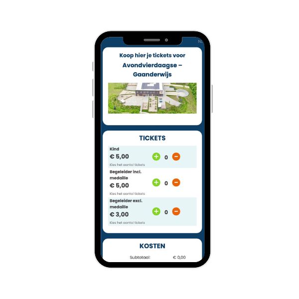Tickets verkopen avondvierdaagse